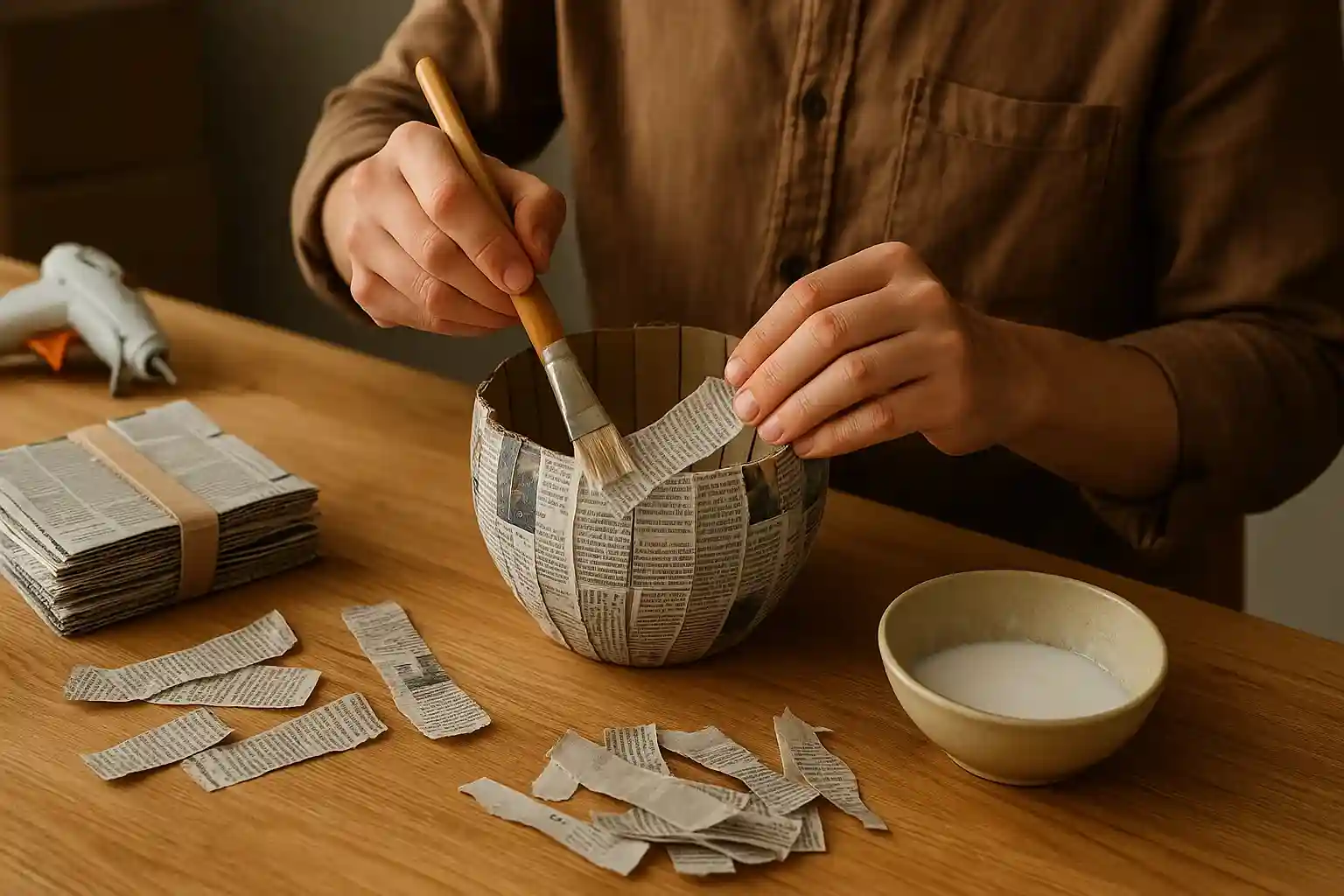 Artesanato sustentável como fazer objetos decorativos com jornal e papelão