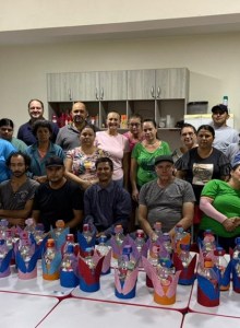 Momento especial de páscoa entre os grupos de saúde mental em Tiradentes do Sul