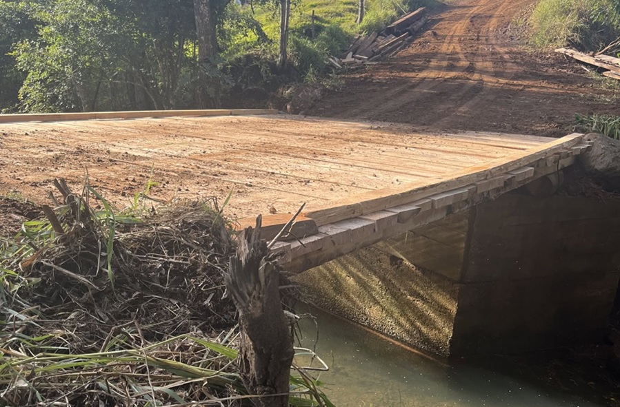 Ponte do Caçador é recuperada e liberada entre Esperança do Sul e Tiradentes do Sul