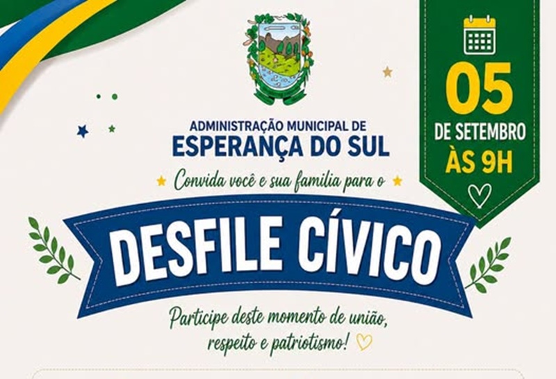 Desfile Cívico será realizado neste sábado em Esperança do Sul
