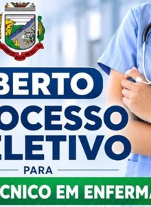 Tiradentes do Sul abre Processo Seletivo para Técnico em Enfermagem