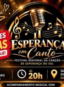 Abertas inscrições para o 1º Esperança em Canto – Festival Regional da Canção