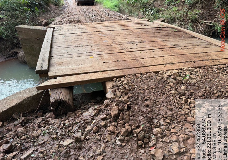 Defesa Civil de Tiradentes do Sul vistoria os danos causados pelas chuvas e orienta população
